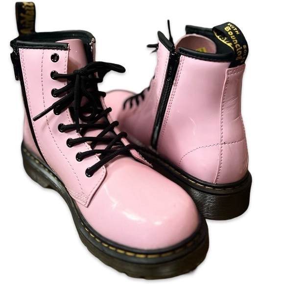 Dr. Martens Youth 1460 Patent Leather Boot in Pale Pink - Picture 7 of 10